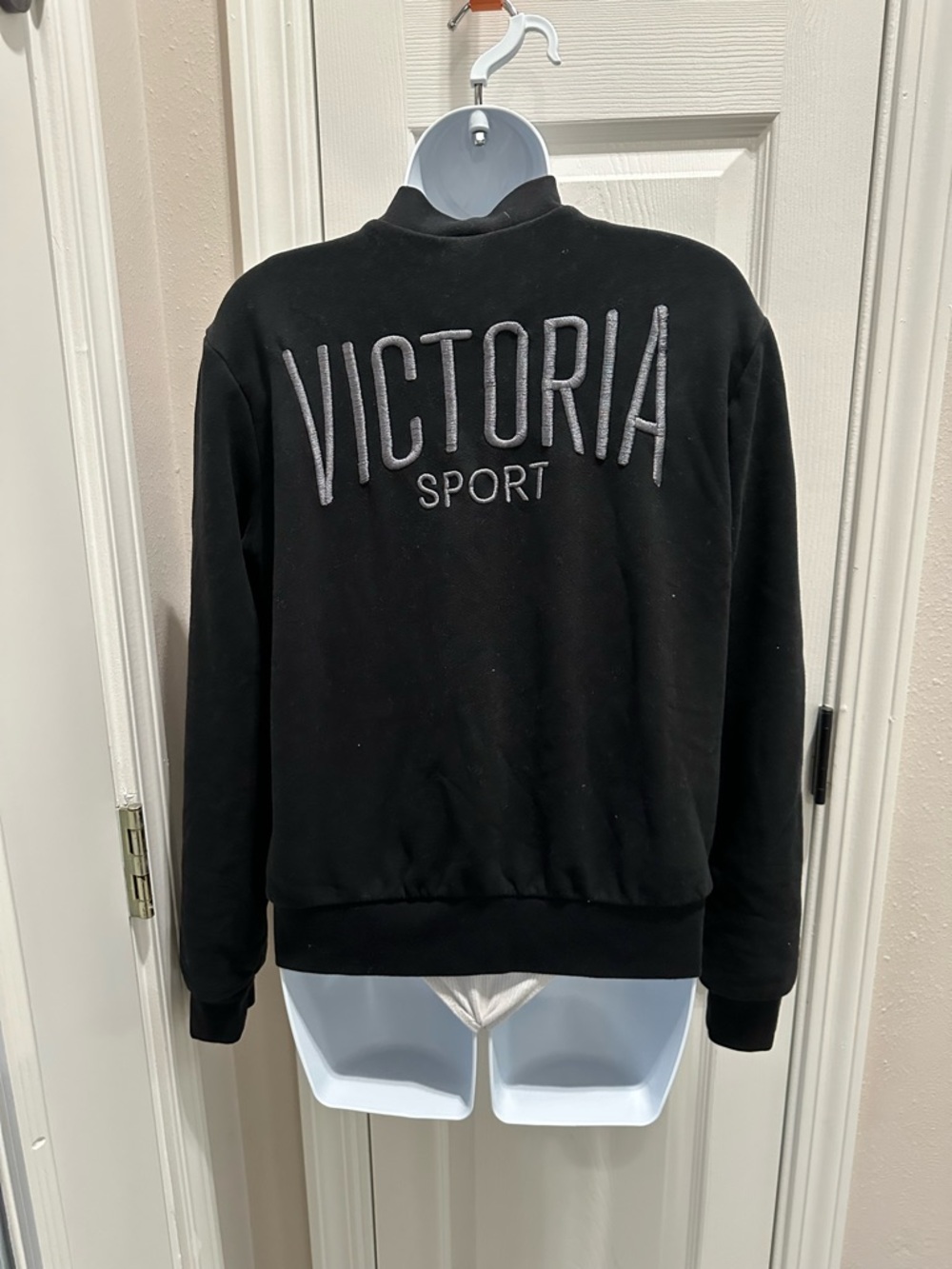 Victoria's Secret Black and Gray Embroidered Sport Sweatshirt